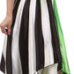 Swirl Design Satin Feel Beaded Halter Smocked Bodice Handkerchief Hem Dress