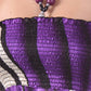 Swirl Design Satin Feel Beaded Halter Smocked Bodice Handkerchief Hem Dress