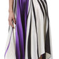 Swirl Design Satin Feel Beaded Halter Smocked Bodice Handkerchief Hem Dress