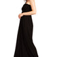 Sakkas Soft Jersey Feel Solid Color Smocked Bodice String Halter Long Dress