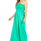 Sakkas Soft Jersey Feel Solid Color Smocked Bodice String Halter Long Dress