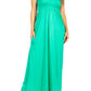 Sakkas Soft Jersey Feel Solid Color Smocked Bodice String Halter Long Dress