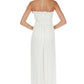 Sakkas Soft Jersey Feel Solid Color Smocked Bodice String Halter Long Dress