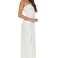 Sakkas Soft Jersey Feel Solid Color Smocked Bodice String Halter Long Dress