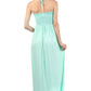 Sakkas Soft Jersey Feel Solid Color Smocked Bodice String Halter Long Dress