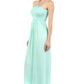 Sakkas Soft Jersey Feel Solid Color Smocked Bodice String Halter Long Dress