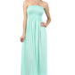 Sakkas Soft Jersey Feel Solid Color Smocked Bodice String Halter Long Dress