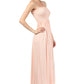 Sakkas Soft Jersey Feel Solid Color Smocked Bodice String Halter Long Dress