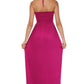 Sakkas Soft Jersey Feel Solid Color Smocked Bodice String Halter Long Dress