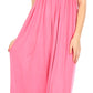 Sakkas Soft Jersey Feel Solid Color Smocked Bodice String Halter Long Dress