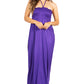 Sakkas Soft Jersey Feel Solid Color Smocked Bodice String Halter Long Dress