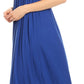 Sakkas Soft Jersey Feel Solid Color Smocked Bodice String Halter Long Dress