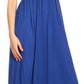 Sakkas Soft Jersey Feel Solid Color Smocked Bodice String Halter Long Dress