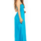 Sakkas Soft Jersey Feel Solid Color Smocked Bodice String Halter Long Dress