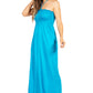 Sakkas Soft Jersey Feel Solid Color Smocked Bodice String Halter Long Dress