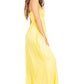 Sakkas Soft Jersey Feel Solid Color Smocked Bodice String Halter Long Dress