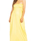 Sakkas Soft Jersey Feel Solid Color Smocked Bodice String Halter Long Dress
