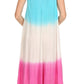 Sakkas Mia Butterfly Color Block Caftan Dress
