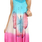 Sakkas Mia Butterfly Color Block Caftan Dress