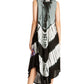 Sakkas Peacock Feather Caftan Dress / Cover Up