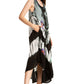 Sakkas Peacock Feather Caftan Dress / Cover Up