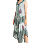 Sakkas Peacock Feather Caftan Dress / Cover Up