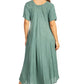 Sakkas Lilia Embroidered Lace Up Bodice Relaxed Fit  Maxi Sun Dress