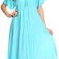 Sakkas Lilia Embroidered Lace Up Bodice Relaxed Fit  Maxi Sun Dress