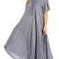 Sakkas Lilia Embroidered Lace Up Bodice Relaxed Fit  Maxi Sun Dress