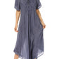 Sakkas Lilia Embroidered Lace Up Bodice Relaxed Fit  Maxi Sun Dress