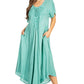 Sakkas Lilia Embroidered Lace Up Bodice Relaxed Fit  Maxi Sun Dress