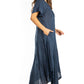 Sakkas Lilia Embroidered Lace Up Bodice Relaxed Fit  Maxi Sun Dress
