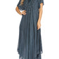 Sakkas Lilia Embroidered Lace Up Bodice Relaxed Fit  Maxi Sun Dress