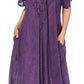 Sakkas Lilia Embroidered Lace Up Bodice Relaxed Fit  Maxi Sun Dress