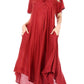 Sakkas Lilia Embroidered Lace Up Bodice Relaxed Fit  Maxi Sun Dress