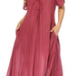 Sakkas Lilia Embroidered Lace Up Bodice Relaxed Fit  Maxi Sun Dress