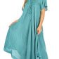 Sakkas Lilia Embroidered Lace Up Bodice Relaxed Fit  Maxi Sun Dress