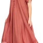 Sakkas Lilia Embroidered Lace Up Bodice Relaxed Fit  Maxi Sun Dress