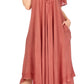 Sakkas Lilia Embroidered Lace Up Bodice Relaxed Fit  Maxi Sun Dress