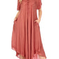 Sakkas Lilia Embroidered Lace Up Bodice Relaxed Fit  Maxi Sun Dress