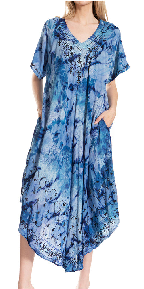 Sakkas Viveka Embroidered Caftan Dress