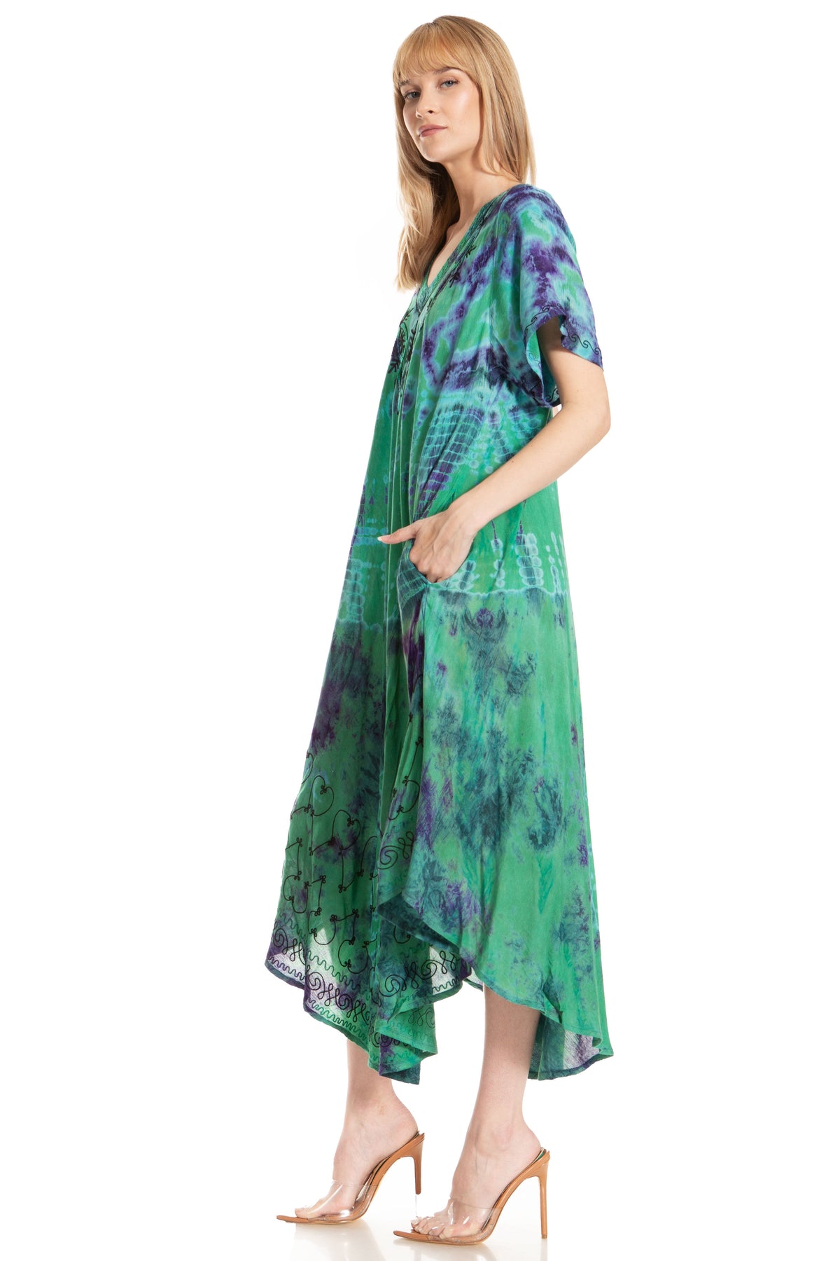 Sakkas Viveka Embroidered Caftan Dress