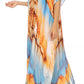 Sakkas Vicky Women's Casual Long Print Short Sleeve Petite Beach Maxi Caftan Dress - Buy One Get One Free