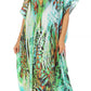 Sakkas Vicky Women's Casual Long Print Short Sleeve Petite Beach Maxi Caftan Dress - Buy One Get One Free