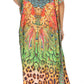 Sakkas Vicky Women's Casual Long Print Short Sleeve Petite Beach Maxi Caftan Dress - Buy One Get One Free