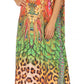 Sakkas Vicky Women's Casual Long Print Short Sleeve Petite Beach Maxi Caftan Dress - Buy One Get One Free