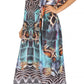 Sakkas Vicky Women's Casual Long Print Short Sleeve Petite Beach Maxi Caftan Dress - Buy One Get One Free