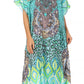 Sakkas Vicky Women's Casual Long Print Short Sleeve Petite Beach Maxi Caftan Dress - Buy One Get One Free
