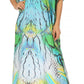 Sakkas Vicky Women's Casual Long Print Short Sleeve Petite Beach Maxi Caftan Dress - Buy One Get One Free