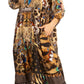 Sakkas Sole Women's Boho Floral Print V-Neck Midi Dress with Long Sleeves